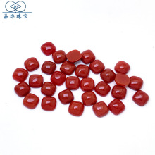 柿子红天然南红玛瑙正方形戒面平底枕形戒指古玩DIY饰品裸石批发