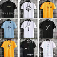 夏季男装短袖t恤尾单处理清仓 外贸库存服装地摊货源宽松上衣男T