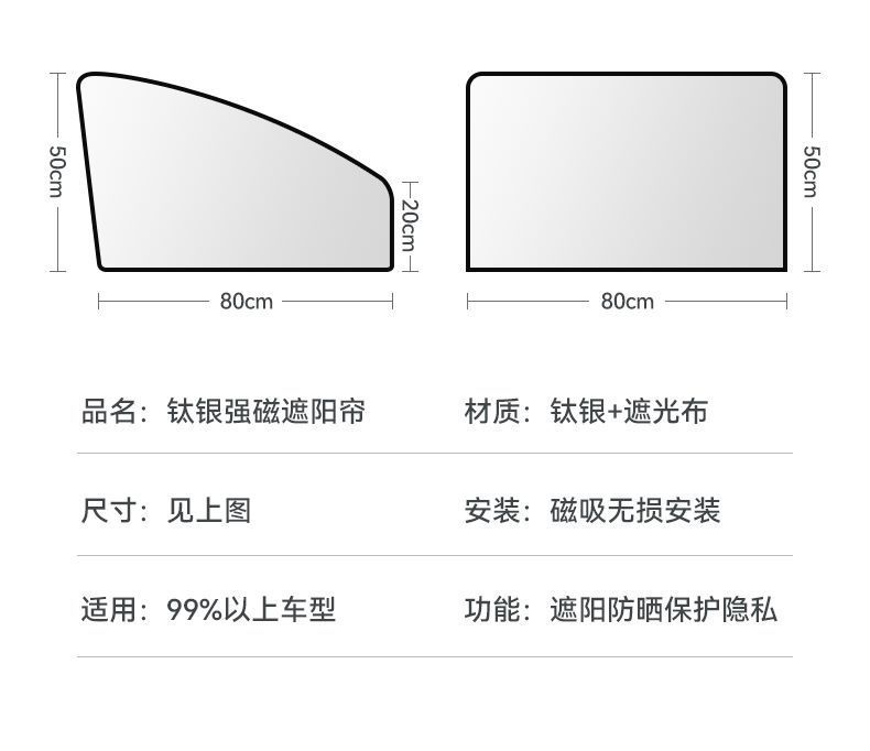 Car Sunshade, Window Full Blackout Magnetic Sunshade Curtain, Car Side Sunshade, Sun Protection and Heat Insulation Shield Wholesale