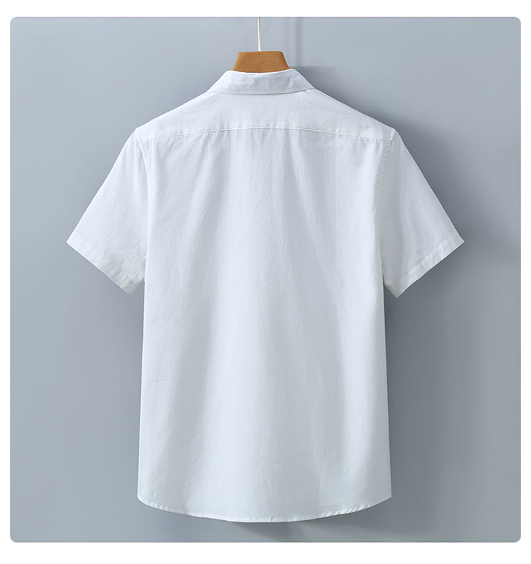 Herren Kurzarmhemd Baumwolle Freizeit Hemd Mit Revers Sommer_voghion.com