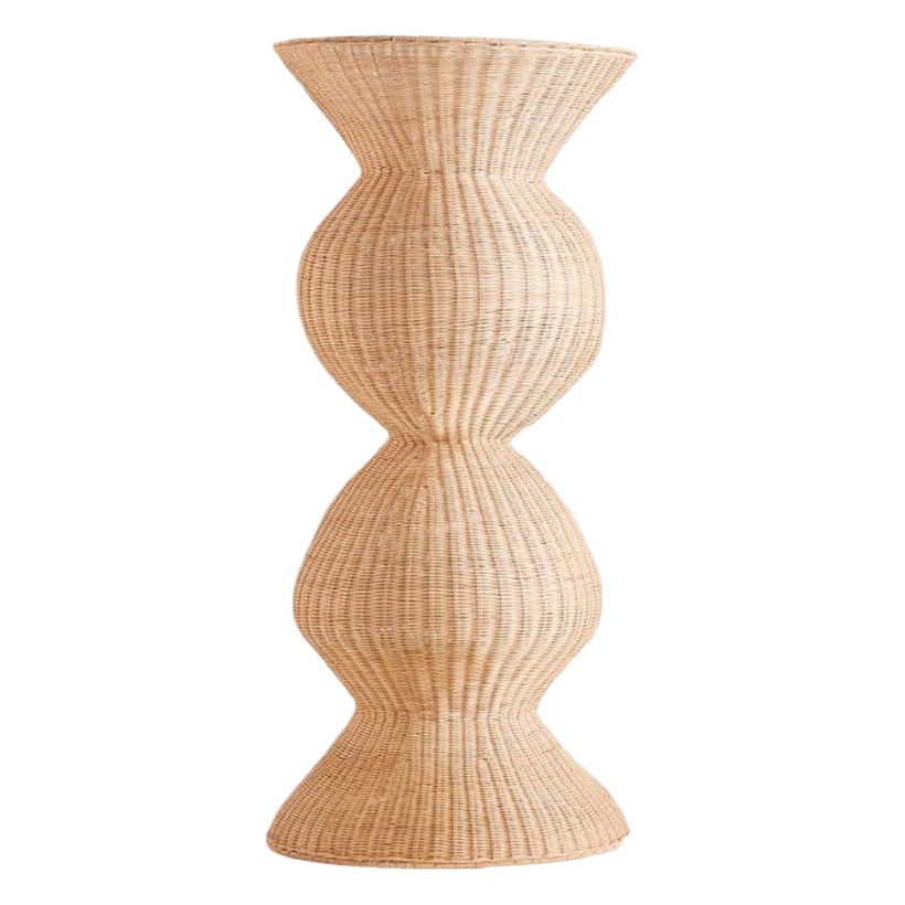 Lámpara de pie nórdica B & B Sala de Exposiciones Arte tallado en madera decoración creativa geométrica lámparas decorativas de ratán lámparas de arte