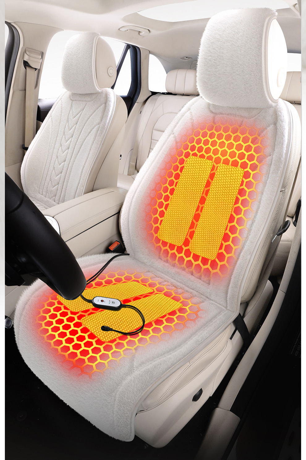 Cross-Border Graphene Automotive Supplies Multifunctional Heated Seat Cushion 12V Seat Pad Universal Car Heating Wholesale Factory