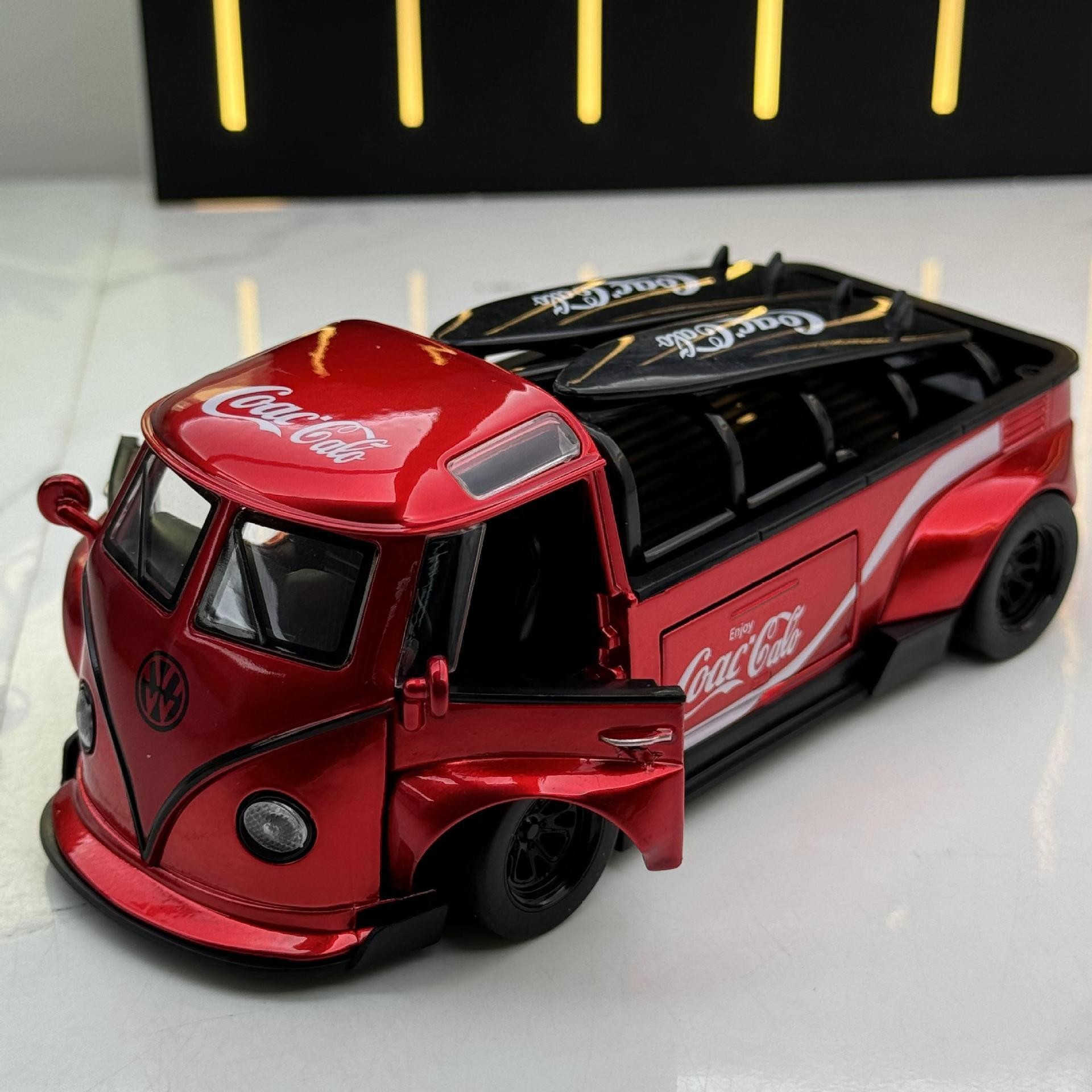1: 32 Volkswagen T1 autobús Coca-Cola Koenigsegg Porsche 911 aleación juguete modelo