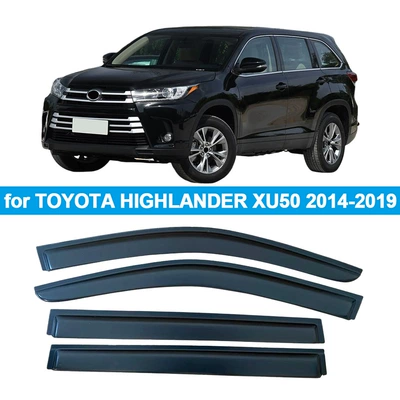 Suitable for Toyota Highlander 2014-2019 Rain Shield Side Window Deflector Rain Eyebrow Thickened Version (Rain shield) - for-toyota-highlander-2014-20194pcs