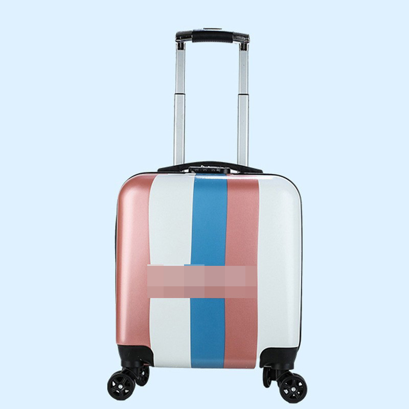 Equipaje de estilo británico de 18 pulgadas de gran capacidad de la rueda universal de los niños trolley caso impreso Logotipo de embarque caso al por mayor