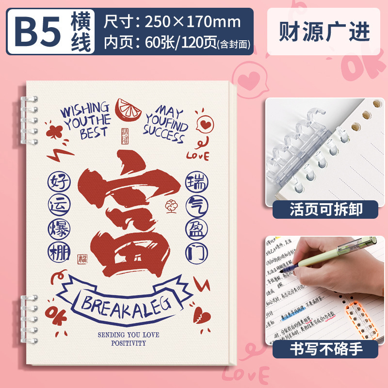 手に優しいインスピレーションレーベルノート全シリーズ、B5レーベルノート、取り外し可能なa5高価値ギフト|undefined