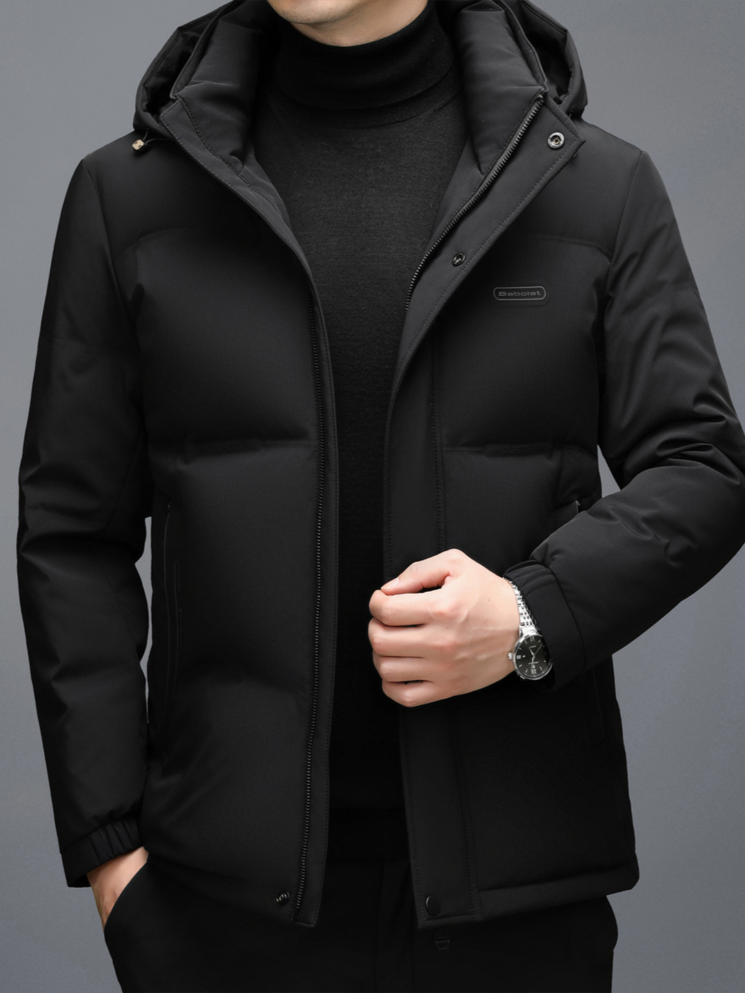 Invierno nuevos hombres engrosada abajo chaqueta de los hombres de mediana edad de los hombres ocasionales sombrero desmontable casual chaqueta de Los Hombres Calientes