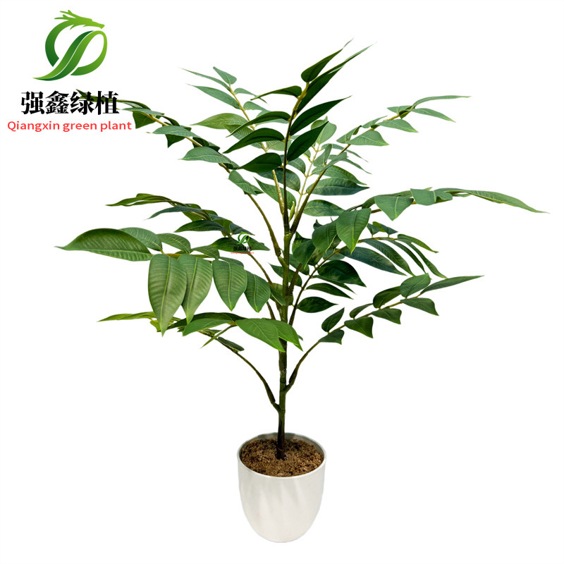 Planta de simulación de interior eucalipto árbol falso bonsai sala de estar decoración del suelo hoja de dinero falsa planta verde adorno en maceta image 24