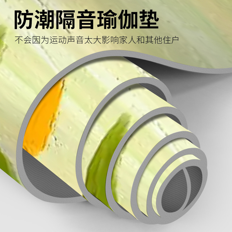 SanFan Non-Slip Yoga Mat for Beginners Thickened Long Sports Fitness Mat Shock Absorbing Home Floor Mat Widened 80cm