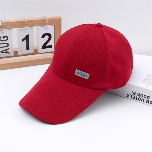 New Korean style men's extended brim canvas baseball cap spring and summer peaked cap versatile casual sun protection fishing hat sunshade