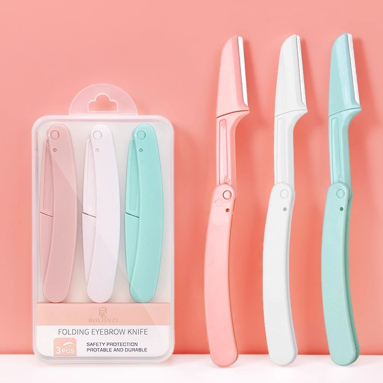 Cuchillo de cejas anti-racabatado para principiantes perezoso tipo seguro para principiantes damas conjunto especial de cejas con raspadora de cejas