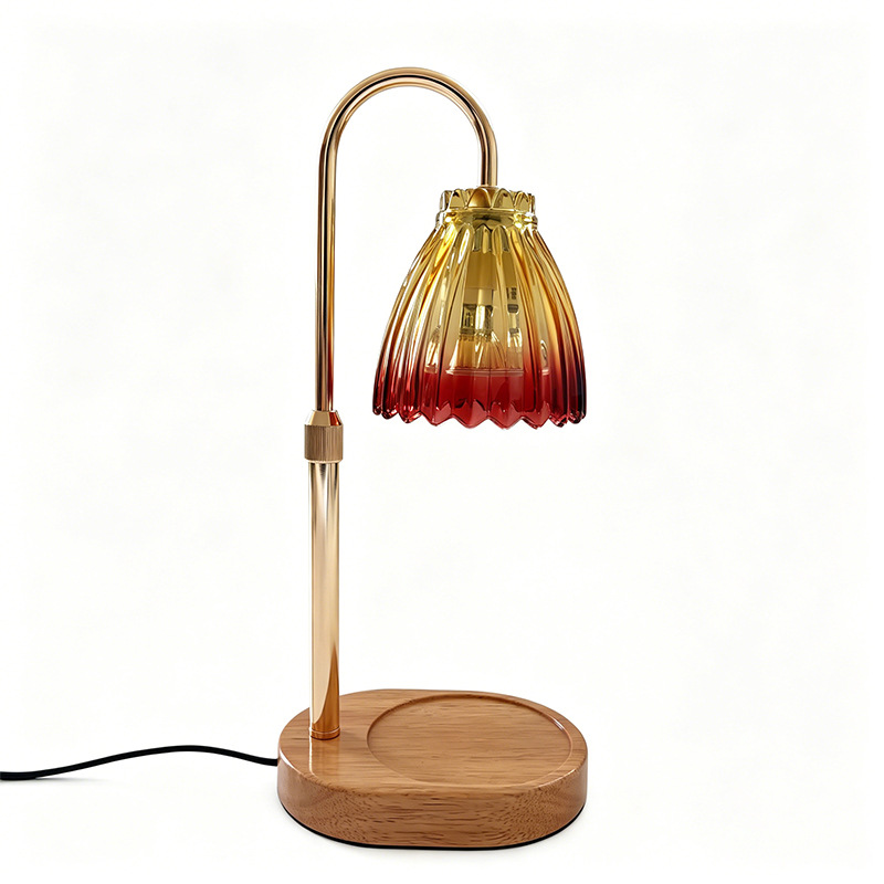 Lámpara de cera de fusión de fragancia de nuez retro se puede elevar y bajar lámpara de calefacción sin humo lámpara de cabecera de cama de dormitorio lámpara de regalo