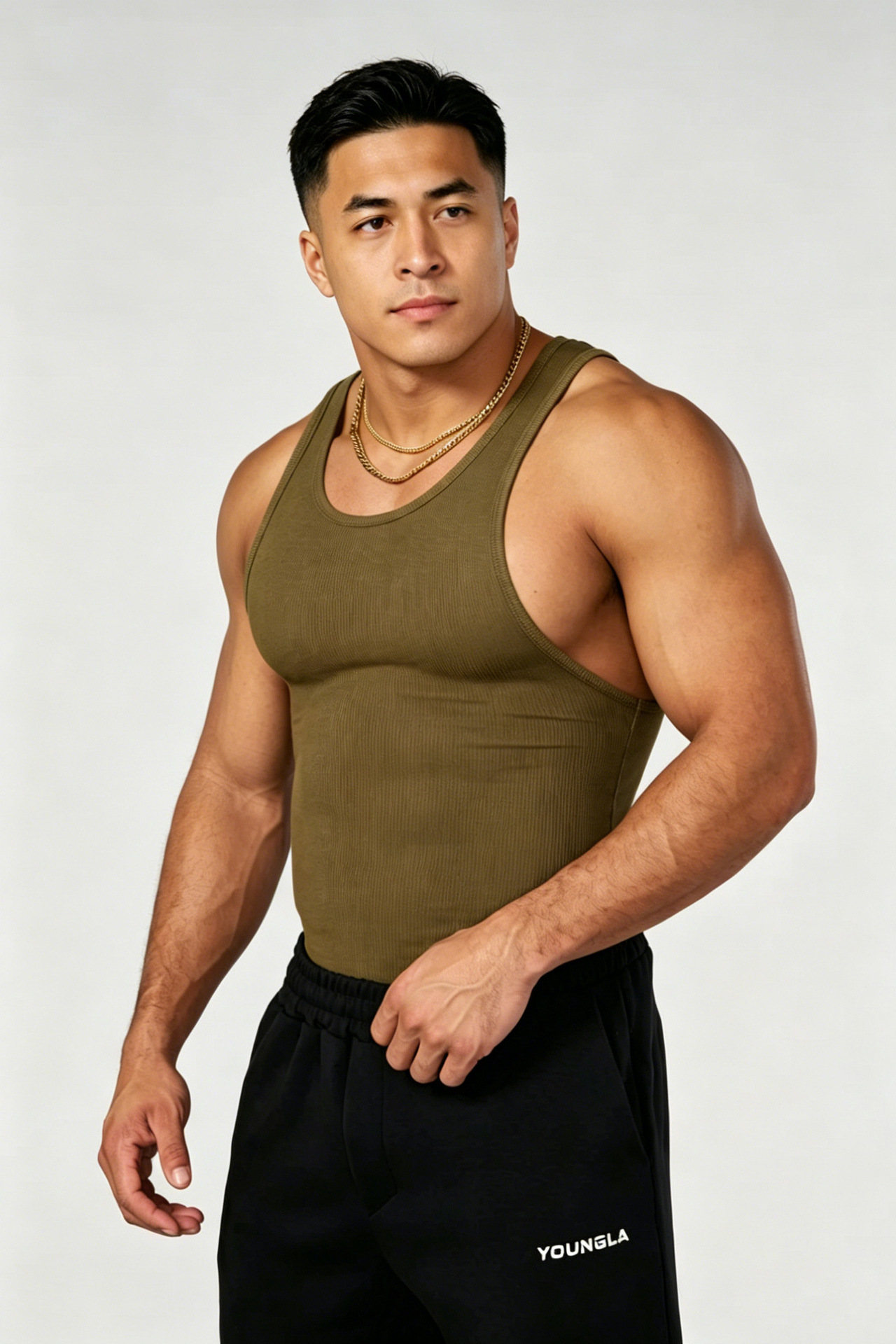 Chaleco de textura peinada, chaleco grande, ropa de entrenamiento de ocio deportivo de verano para hombres, camiseta sin mangas seca a hombros