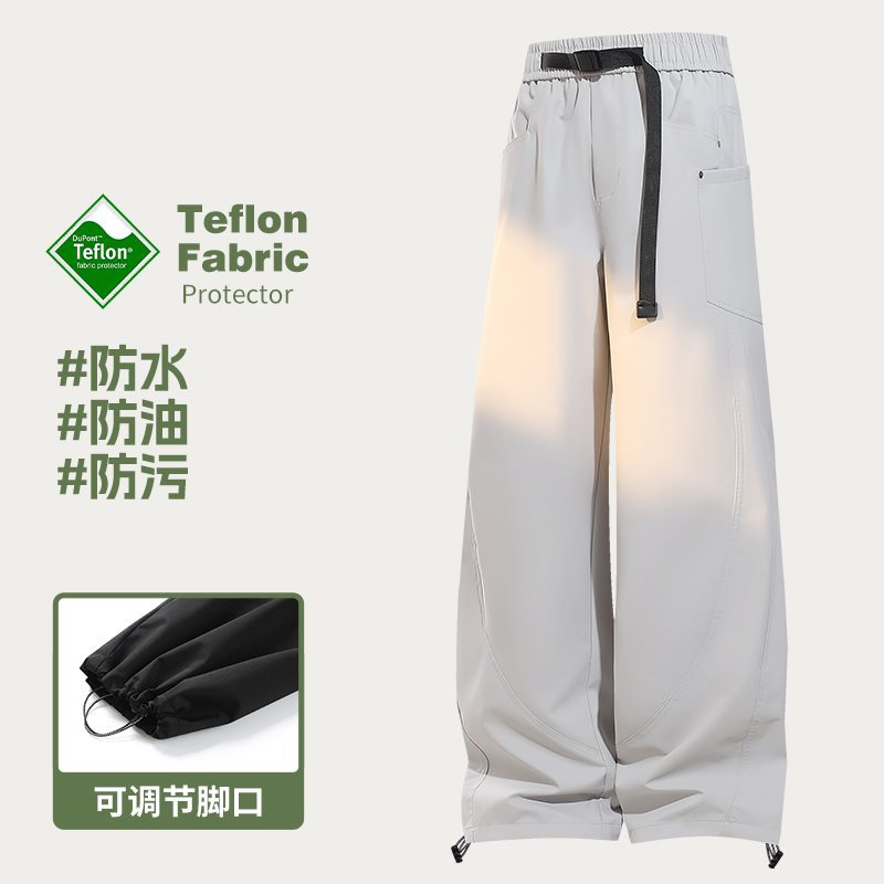 新款春秋工装裤男直筒裤子男女新款户外阔腿休闲美式高街冲锋