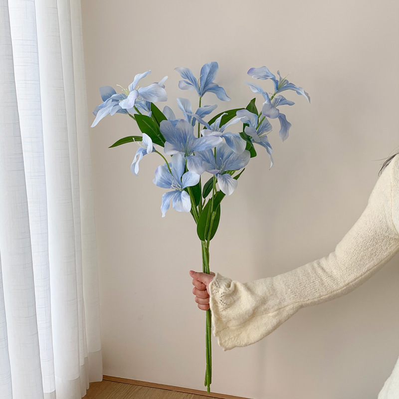 复古ins油画火焰兰仿真假花欧式花束家居客厅桌面插花装饰品摆件|undefined