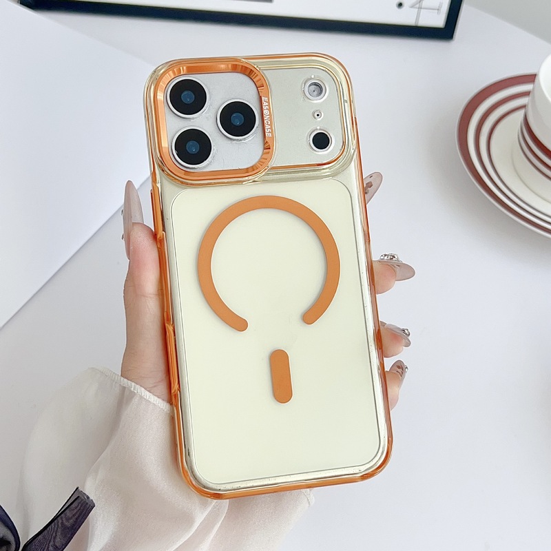适用iPhone17promax手机壳多巴胺透色磁吸苹果16金属大孔保护套15|undefined