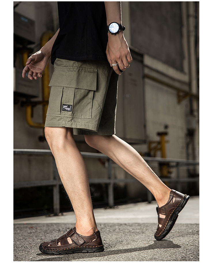 Genuine Leather Closed Toe Men Sandals Breathable Non-slip Clogs_voghion.com