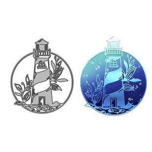 Handbook Card Decoration Lighthouse Shape Handmade Paper Art Carbon Steel Knife Mold Silicone Seal Embossing Knife Mold Cross-Border Delivery