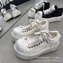 高版本S-MFK2024夏季脏脏鞋小白鞋女松糕厚底潮牌增休闲运动板鞋