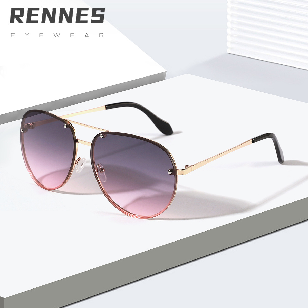 Nuevo espejo de sapo de metal de alta calidad transfronterizo Gafas de sol anti-ultravioleta para hombres y mujeres Gafas de sol callejeras de moda europea y americana