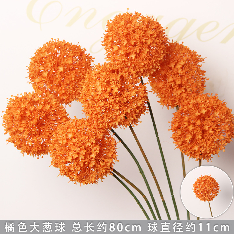 Flores de imitación naranja peonía naranja hortenida neblina orquídea flor flor de boda seda naranja