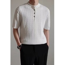 短袖男夏季t恤新款高级圆领针织衫男士韩版半袖夏装体恤冰丝上衣