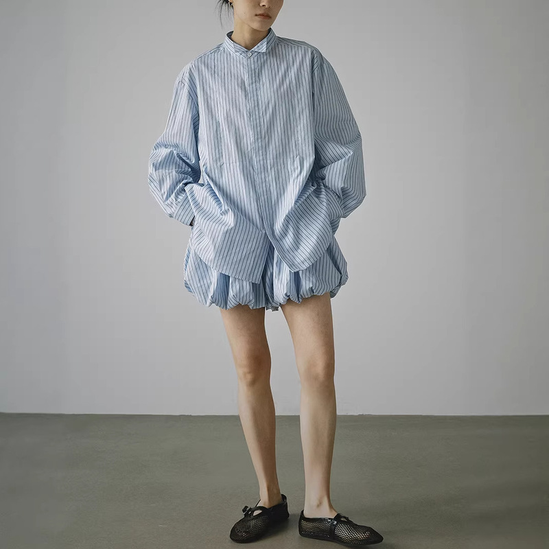 Kaneko Japanese-Style Spring and Summer Lazy Style Blue and White Striped Loose Shirt for Women, Long-Sleeved, Slimming, Versatile, Suitable for Commuting Kaneko Japanese-Style Spring and Summer Lazy Style Blue and White Striped Loose Shirt for Women, Long-Sleeved, Slimming, Versatile, Suitable for Commuting