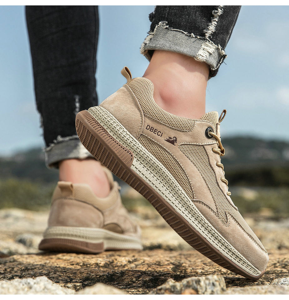 Giày thể thao nam thoáng khí lưới cỡ lớn, đế bằng thắt dây — 29913 màu cát, 29913 màu xám chi tiết 21