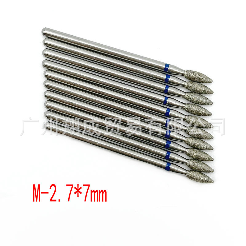 10 unids Amazon Venta caliente nail art carborundum pulido traje uñas descarga taladro piel muerta eliminación diamante Taladro