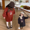 2022 Autumn and winter children baby Mid length version Cartoon keep warm girl Autumn Korean Edition Western style Plush Wei Yi skirt