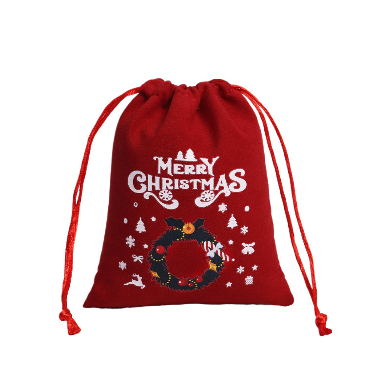 クリスマスギフトバッグセットカスタマイズされた巾着クリスマスベルベットバッグ小さな布バッグクリスマスキャンディーバッグ卸売|undefined