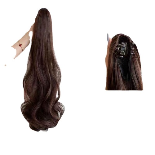 Ponytail wig female long hair clip ponytail long curly hair big waves natural internet celebrity pear ponytail piece wig braid