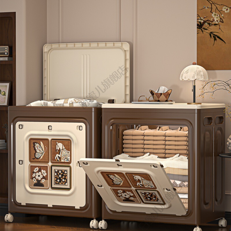 Household High-Looking Storage Cabinet, Antique-Style Foldable Clothing and Quilt Storage Box, Extra-Large Capacity Toy Storage Box Household High-Looking Storage Cabinet, Antique-Style Foldable Clothing and Quilt Storage Box, Extra-Large Capacity Toy Storage Box