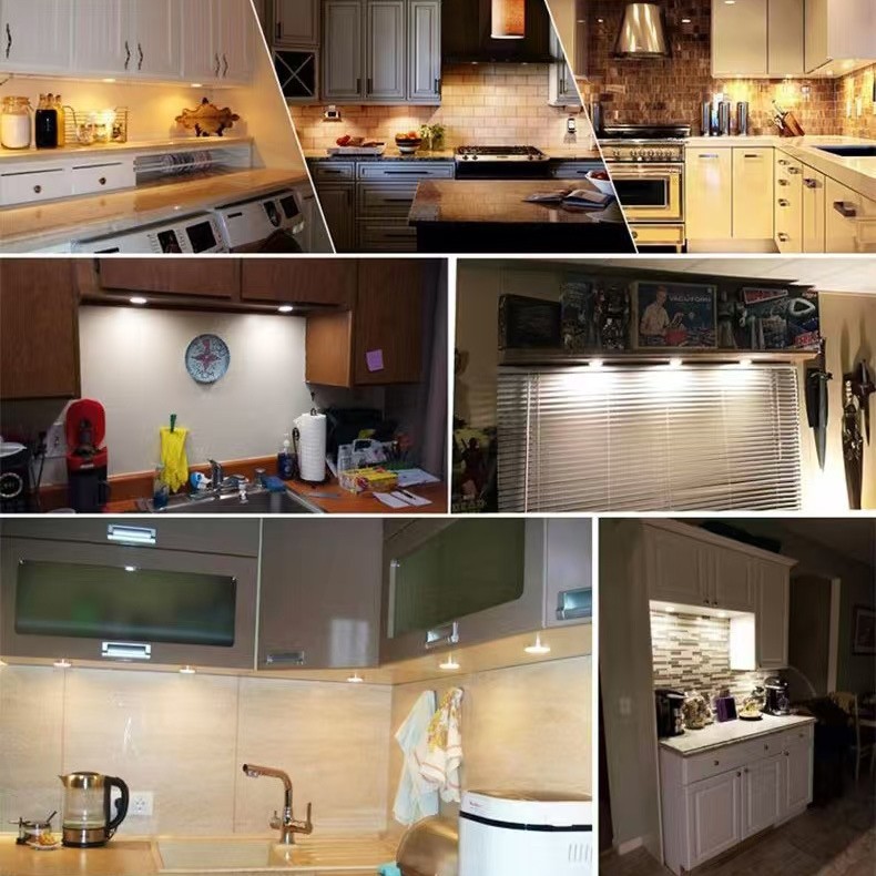 5VUSB3W doble redondo ultrafino aleación de aluminio pequeño foco gabinete RV modelo de impresión 3D decoración lámpara uno a dos