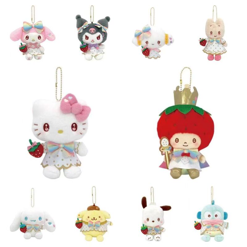 Cute Sanrio Strawberry News 50Th Anniversary Edition Kitty Melody Cool Rice Pendant Doll Doll