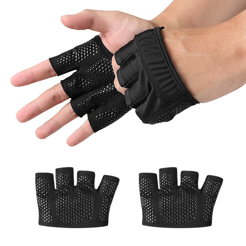 新款健身四指手套男女騎行護手掌吸汗透氣運動防滑半指手套