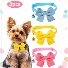 速売通の新型のワッフルの蝶結びの犬の首輪はシンプルで可愛いです。
