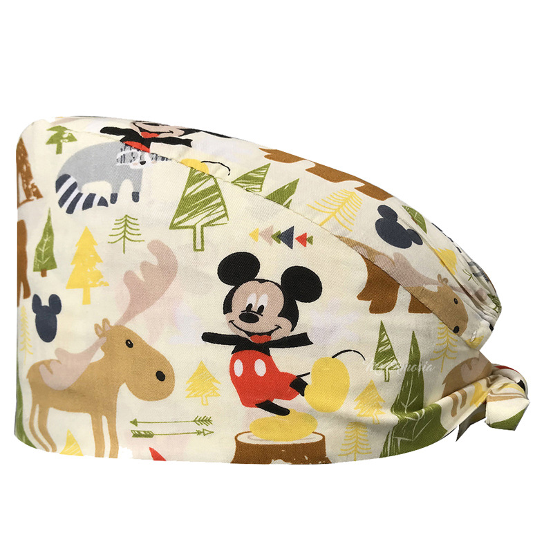 Estomatólogo casquillo de la enfermera transpirable tapa de la sala de operaciones hembra de algodón puro tapa de trabajo médico de la sala de operaciones tapa de cocina médica