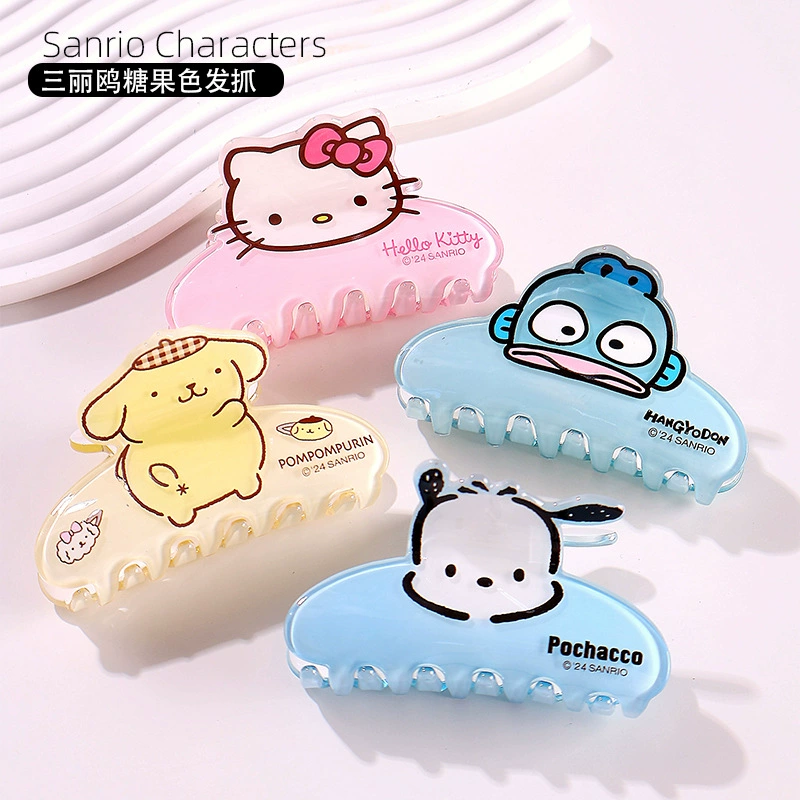Sanrio подлинный разрешенный цвет конфет для волос, захватывает милый мультфильм девушка сердце акриловый материал для волос, аксессуары для волос