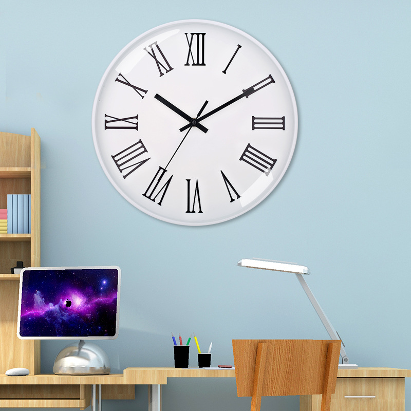[12 pulgadas 30cm] Reloj de pared mudo moda creativa hogar sala de estar estéreo digital simple reloj al por mayor