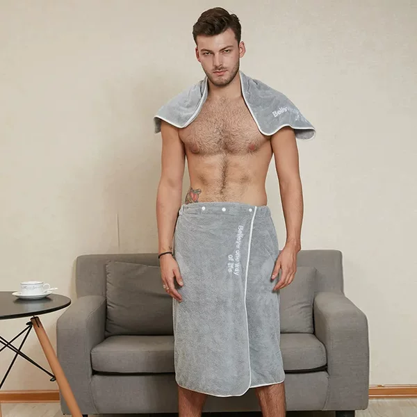 Men's Bath Towel Can Be Worn and Wrapped for Adults, Soft and Absorbent, Plus Size Men's Towel Bath Skirt, Home Wrap Wholesale