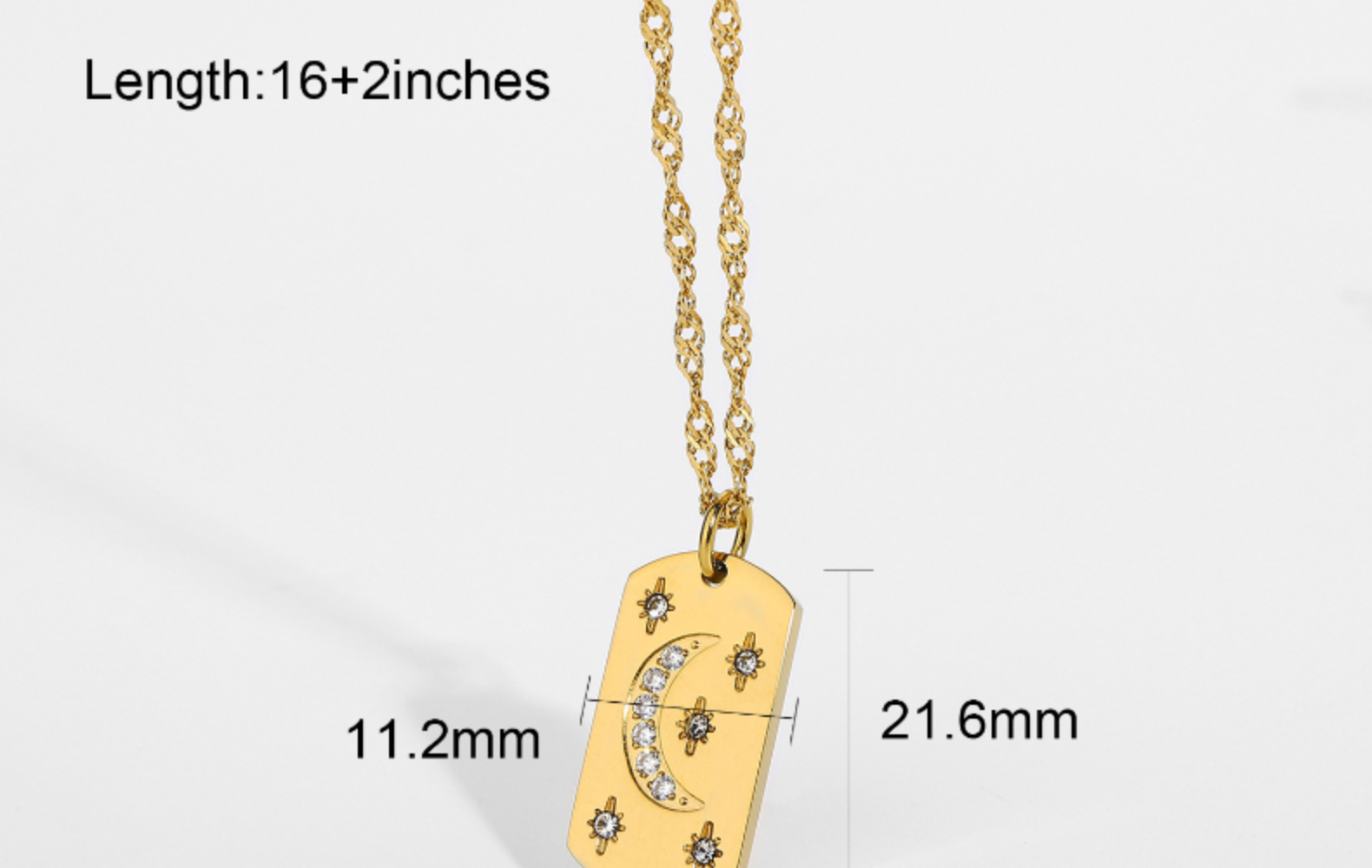fashion moon star 18K goldplated stainless steel necklacepicture10