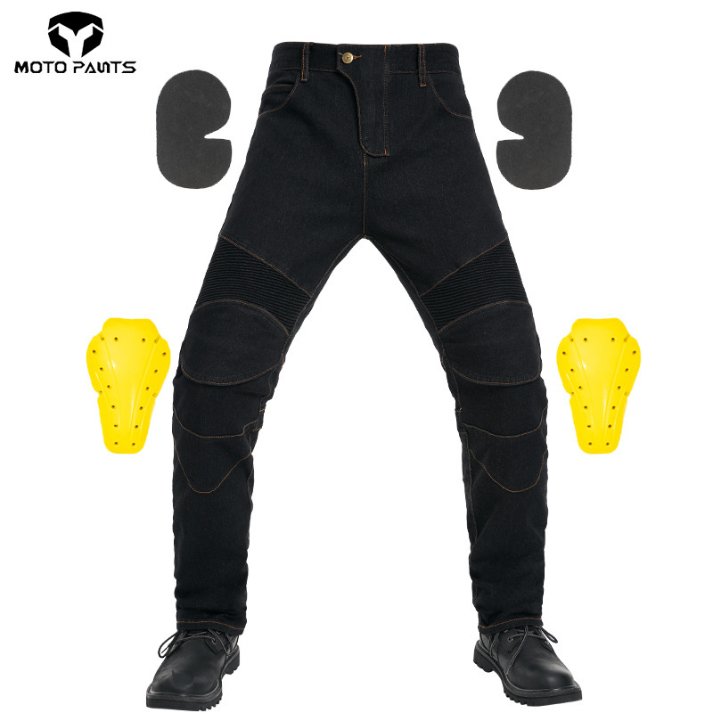 Factory Direct Sales Motorcycle Racing Rider Straight Jeans Pants Off-Road Motorcycle Racing Riding Pants Knee Pads with Cover