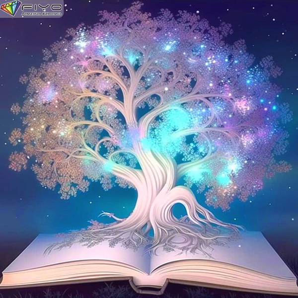 Pequeño libro rojo nuevo lleno de pintura de diamante árbol de vida DIY bordado de diamante pintura decorativa sala de estar fábrica de suministro transfronterizo al por mayor