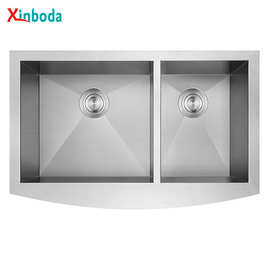 304不锈钢手工裙边双槽厨房洗碗池菜盆家用定制水槽厂家直销