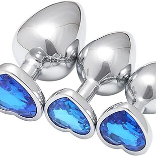 Wholesale metal heart-shaped anal plug anal device men and women anal masturbation alternative toys large, medium and small suit