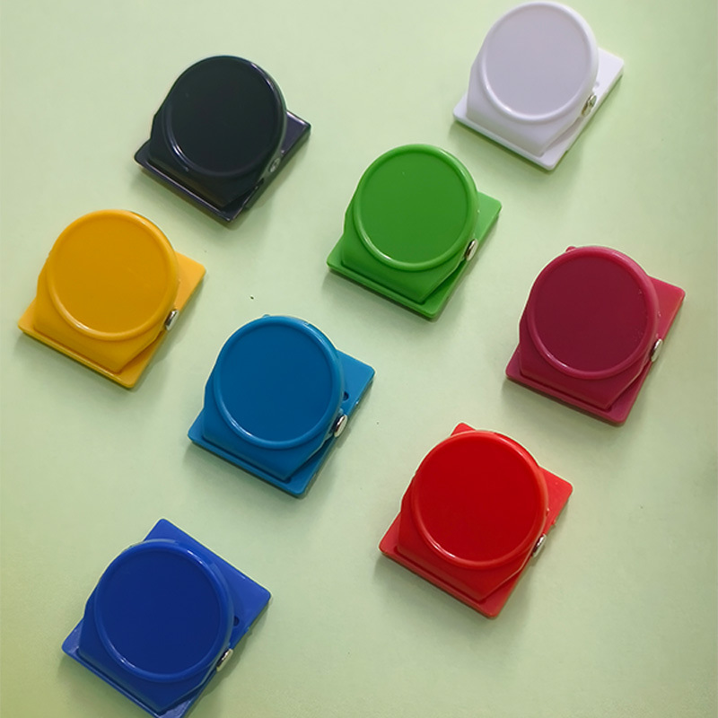 Magnetic Refrigerator Clip, Plastic Sealing Clip, Multi-Functional Note Clip, 8-Color Creative Magnetic Sticker, Home Storage Small Clip