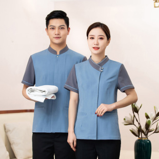 Cleaning overalls short-sleeved summer women's property floor cleaning aunt AP uniform hotel room attendant