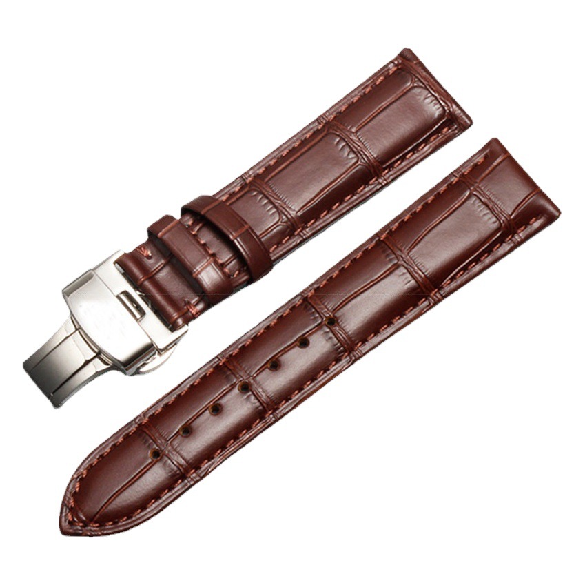 Calfskin Leather Watchband Crocodile Crow's Tail Watch Accessories Substitute Brand Original Pin Buckle Butterfly Buckle Spot