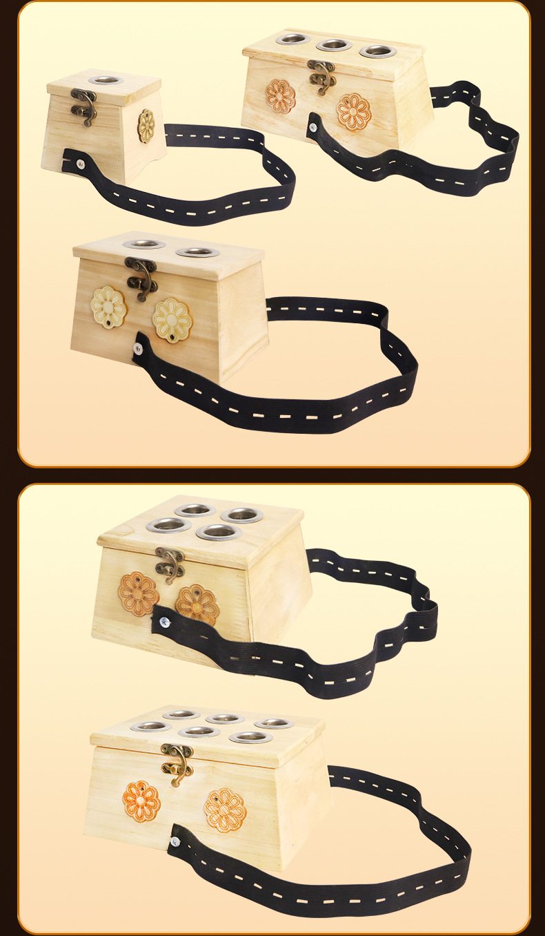 Solid Wood Moxibustion Box Portable Smokeless Warming Device for Abdominal Moxa Therapy 500g details